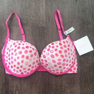 Isaac Mizrahi Pink Polka Dot Bra